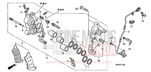 ETRIER DE FREIN AVANT (D.) (CBF600SA/NA) CBF600NA9 de 2009